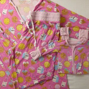 Little Sleepies Mom & Newborn Matching Pink Cookies & Milk, Size Large/Newborn